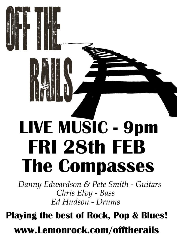 Off the rails playing at The Compasses Gomshall 28th Feb 2025