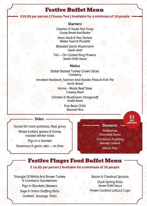 festive buffet menu 2025